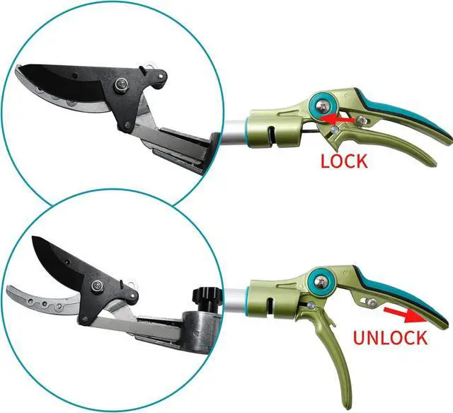 Alt view image 5 of 7 - GARTOL Pruner for Garden, Cut Upto 1 Inch & Hold Telescopic Pole Pruner, Fruit Picker with Rotating Blade Head, Lightweight Aluminum Extendable Handle for Tree Branch Cutter, 3.67-5.45 FT, Silver