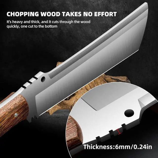 Alt view image 3 of 7 - Machete with Sheath for Cutting Trees Heavy Duty, for Yard Work and for Bushcrafting Knife Sickle for Clearing Brush Garden Tools Construction Blade