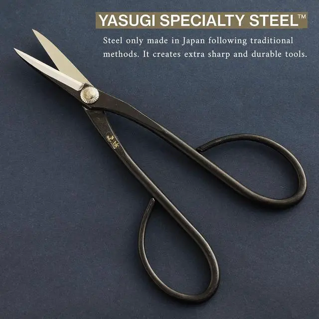 Alt view image 2 of 6 - Wazakura Yasugi Steel Satsuki Bonsai Scissors for Trimming Made in Japan 7 inch (180 mm), Japanese Garden Bonsai Tools, Pruning Shears for Flowers and Herbs
