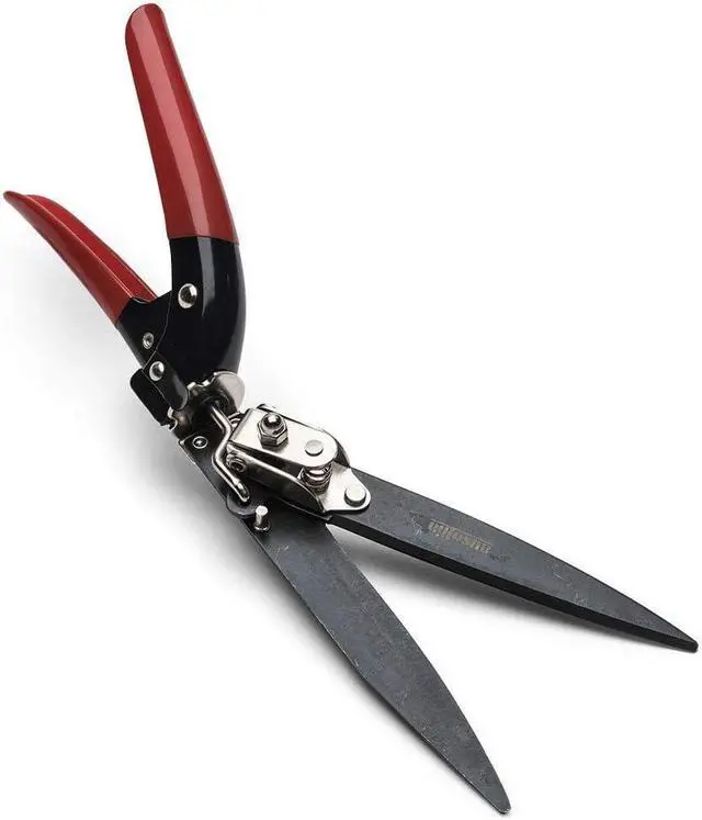 Main image of Kings County Tools Grass Trimming Shears | 5-1/4 Steel Blades | Rotating Handle for Angled Cuts | Strong Spring Mechanism | Simple & Secure Safety Lock | Made in Italy