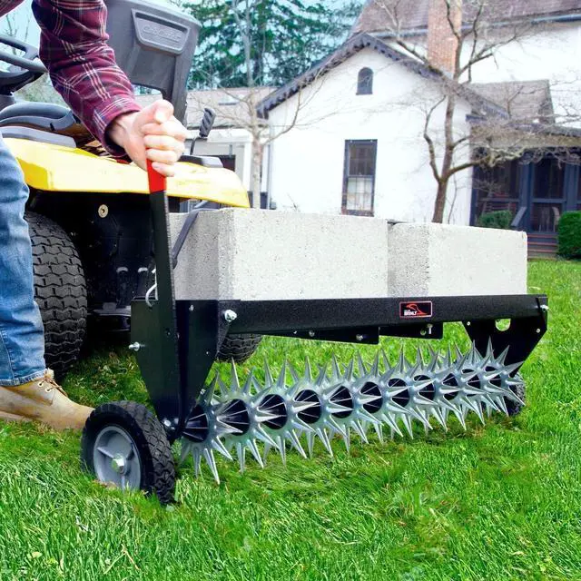 Alt view image 7 of 7 - Brinly SAT2-40BH-P Tow Behind Spike Aerator with Transport Wheels, 40"
