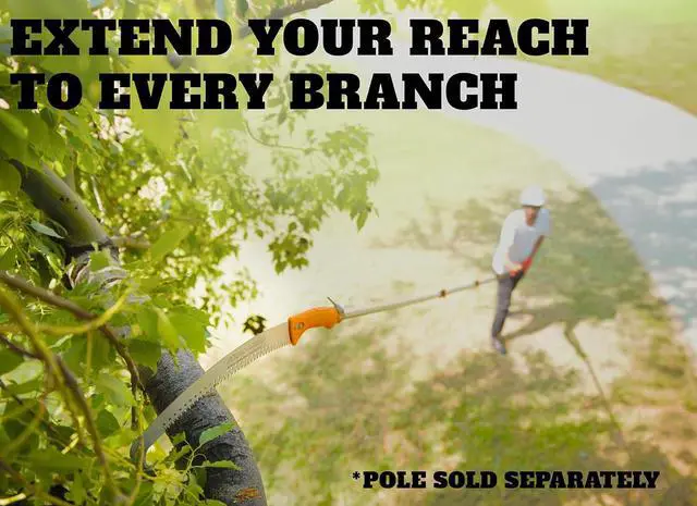 Alt view image 2 of 6 - Pruning Manual Hand Saw // Hand Held or with Extension Manual Pole Saw for Tree Trimming // Fits All Extension Poles with Standard US Acme Thread // Tree Limb Hand Saw (Pole Sold Separately)