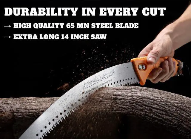 Alt view image 3 of 6 - Pruning Manual Hand Saw // Hand Held or with Extension Manual Pole Saw for Tree Trimming // Fits All Extension Poles with Standard US Acme Thread // Tree Limb Hand Saw (Pole Sold Separately)