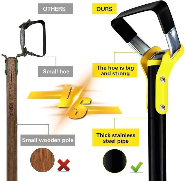 Alt view image 4 of 7 - Garden Hoe Tool54 inch Weeding Tools for Garden,Handheld Weeding Rake Planting Vegetables Farm,Sharp Durable Gardening Gifts for Hoe Garden Tool Traditional Steel Quenching Forging Process