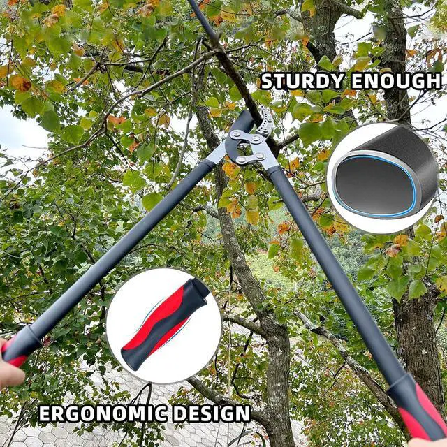 Alt view image 6 of 7 - Loppers for Tree Trimming, Heavy Duty Branch Cutter Tree Clippers with Compound Action, Chops Thick Branch Ease, Garden Lopper Pruning, 32 Inch Tree Trimmer with 2" Clean Cut Capacity