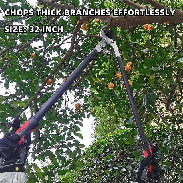 Alt view image 7 of 7 - Loppers for Tree Trimming, Heavy Duty Branch Cutter Tree Clippers with Compound Action, Chops Thick Branch Ease, Garden Lopper Pruning, 32 Inch Tree Trimmer with 2" Clean Cut Capacity