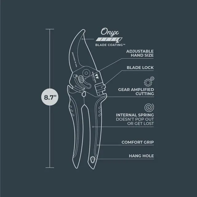 Alt view image 2 of 7 - Woodland Tools Co. Super Duty MaxForce Bypass Pruning Shears, Gardening Hand Pruner, Secateurs, Plant Shears, Flower Clippers (05-2005-100)