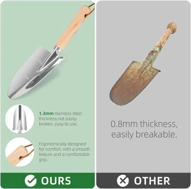Alt view image 4 of 7 - 9-Piece Premium Gardening Tool Set for Women - Heavy Duty Stainless Steel Rust-Proof Tools with Fashion Storage Tote | Perfect Gardening Gifts for Mom, Mother's Day, Birthday & Outdoor (Green)