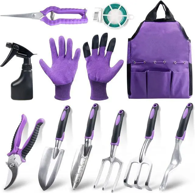 Main image of Covacure Gardening Tool Set - 11 Piece Aluminum Alloy Steel Hand Tool Starter Kit with Garden Bag, Outdoor Tool, Heavy Duty Gardening Work Set, Gardening Tools Gift for Women and Men