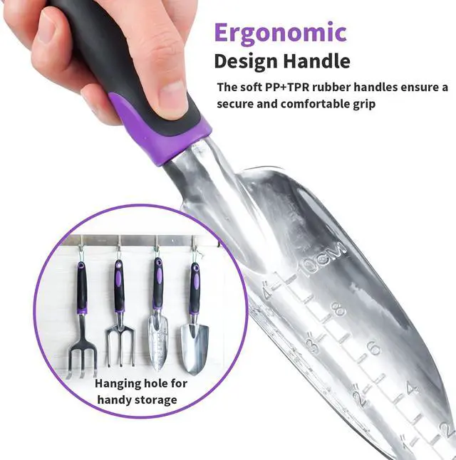 Alt view image 7 of 7 - Covacure Gardening Tool Set - 11 Piece Aluminum Alloy Steel Hand Tool Starter Kit with Garden Bag, Outdoor Tool, Heavy Duty Gardening Work Set, Gardening Tools Gift for Women and Men