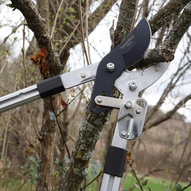 Alt view image 2 of 7 - Kings County Tools Double Ratcheting Bypass Lopper | Cuts Green Wood | Extendable 26"40" Long Handles | Trim Tree or Bush Branches | 6 Pin-Locked Position Stops | Heavy-Duty Steel