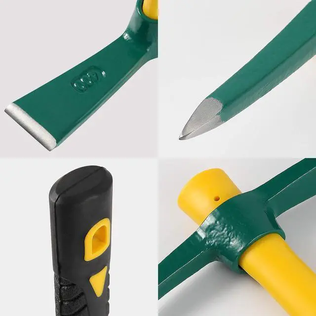 Alt view image 5 of 7 - KEILEOHO 15 Inches Pick Mattock Hoe, Forged Weeding Garden Pick Axe with Rubber Handle, Weeding Mattock Hoe for Gardening, Loosening Soil, Camping, Planting Vegetables and Fruits