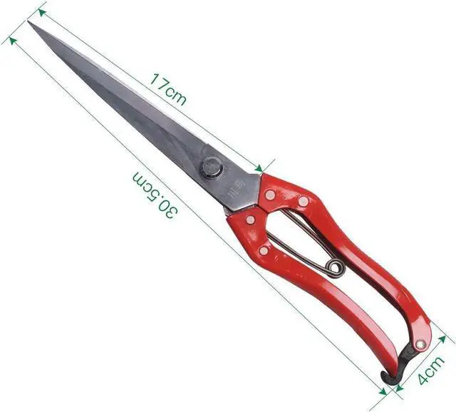 Alt view image 2 of 5 - Manual Wool Shearing Shear Stainless Steel Trimming Scissor Long blades Multifunctional garden shears Craft Scissors with spring Red