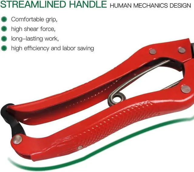 Alt view image 3 of 5 - Manual Wool Shearing Shear Stainless Steel Trimming Scissor Long blades Multifunctional garden shears Craft Scissors with spring Red