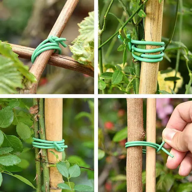 Alt view image 5 of 6 - Green Soft Twist Tie Tomato Plant Tie TPR Garden Supply, for Supporting Plants and Home Organizing (65.6 feet/20 Meters)