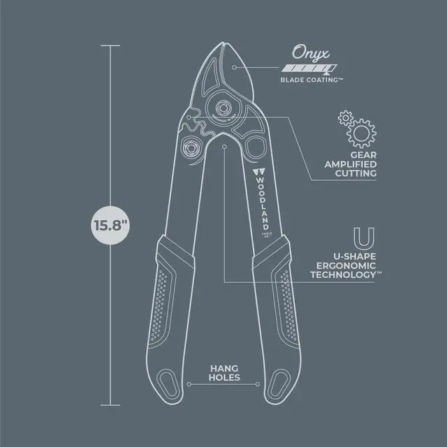 Alt view image 3 of 7 - Woodland Tools Co. Lightweight 16" Duralight Anvil Lopper - Gardening Tool for Cutting Dead and Dry Growth with Optimized Gear Design