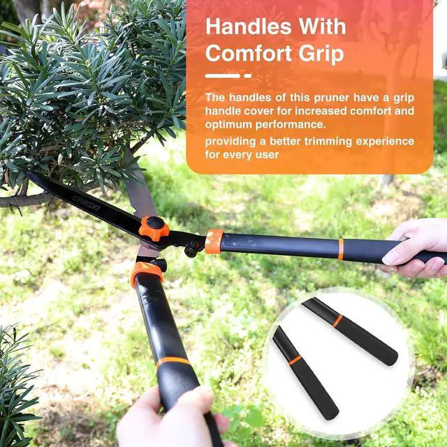Alt view image 5 of 7 - Lightweight Hedge Shears Manual Hedge Clippers for Trimming Borders Topiaries Boxwood and Decorative Grasses, 21 Inch Carbon Steel Bush Cutter