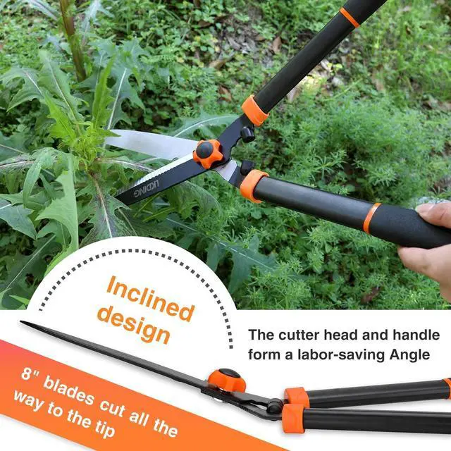 Alt view image 7 of 7 - Lightweight Hedge Shears Manual Hedge Clippers for Trimming Borders Topiaries Boxwood and Decorative Grasses, 21 Inch Carbon Steel Bush Cutter