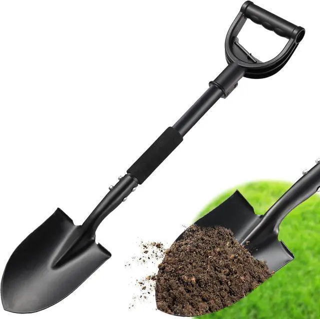 Main image of Shovel, Small Garden Shovels for Digging Gardening Heavy Duty, 31 inches Kids Sand Beach Shovel with D-Handle, Round Point Blade, Comfort Grip, Camping, Off Road Short Mini Metal Spade