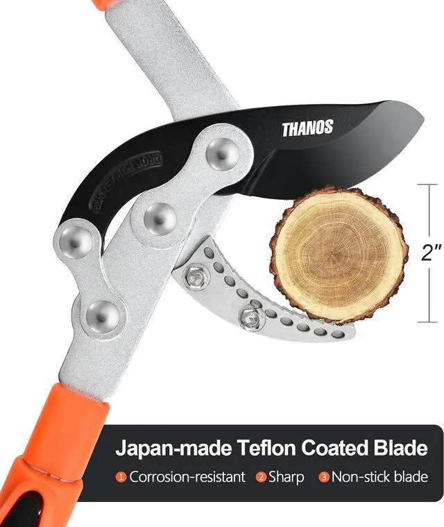 Alt view image 4 of 7 - THANOS B1102 Extendable Anvil Loppers Tree Trimmer with Compound Action,Chops Thick Branch Ease,27-41''Telescopic Heavy Duty Branch Cutter,2 inch Clean Cut Capacity
