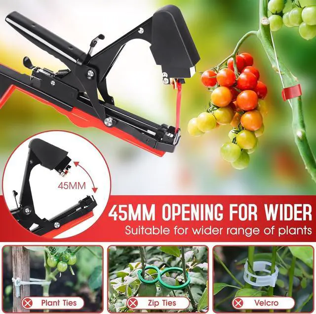 Alt view image 4 of 7 - SWANSOFT Plant Tying Machine, Plant Vine Tying Tape Machine Tool, Plant Tape Gun for Tomatoes, Grapes and Vegetable Garden, Come with 10000pcs Staples 10 Rolls Tape(Red)