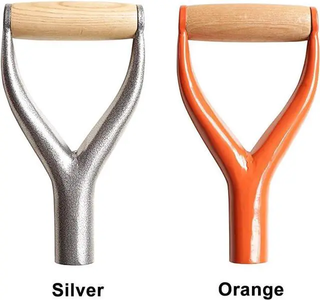 Alt view image 2 of 7 - CALIDAKA Shovel D Grip Handle 3.1cm/1.22inch Inside Diameter Metal Replacement With Wooden Grip for Garden Digging Raking Tool 9.05x4.7inch