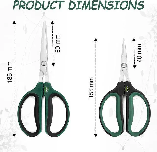 Alt view image 2 of 7 - Hydroponic 2-Pack Bonsai Scissors and Plant Trimming Shears Set - Stainless Steel Pruning Shears for Indoor Gardening, Succulent Harvest, and Precision Plant Care