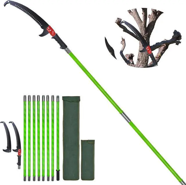 Main image of Sturdy Pole Saws for Tree Trimming 27 Feet, Long Tree Pruner with Hand Saw and Blades Set, Extendable Tree Trimmer Branch Cutter Garden Tools Manual Pruning Loppers for Sawing and Shearing