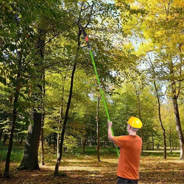 Alt view image 2 of 7 - Sturdy Pole Saws for Tree Trimming 27 Feet, Long Tree Pruner with Hand Saw and Blades Set, Extendable Tree Trimmer Branch Cutter Garden Tools Manual Pruning Loppers for Sawing and Shearing