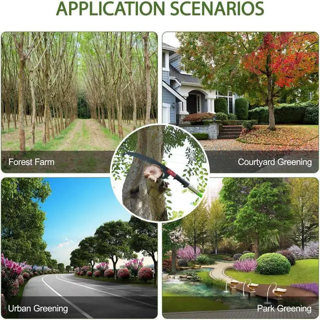 Alt view image 4 of 7 - Sturdy Pole Saws for Tree Trimming 27 Feet, Long Tree Pruner with Hand Saw and Blades Set, Extendable Tree Trimmer Branch Cutter Garden Tools Manual Pruning Loppers for Sawing and Shearing