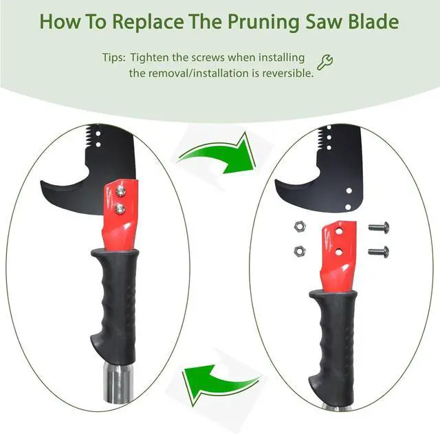 Alt view image 5 of 7 - Sturdy Pole Saws for Tree Trimming 27 Feet, Long Tree Pruner with Hand Saw and Blades Set, Extendable Tree Trimmer Branch Cutter Garden Tools Manual Pruning Loppers for Sawing and Shearing