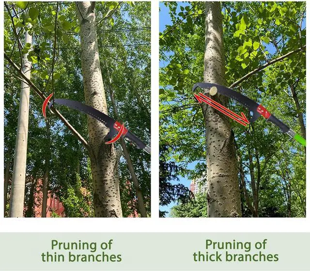 Alt view image 6 of 7 - Sturdy Pole Saws for Tree Trimming 27 Feet, Long Tree Pruner with Hand Saw and Blades Set, Extendable Tree Trimmer Branch Cutter Garden Tools Manual Pruning Loppers for Sawing and Shearing
