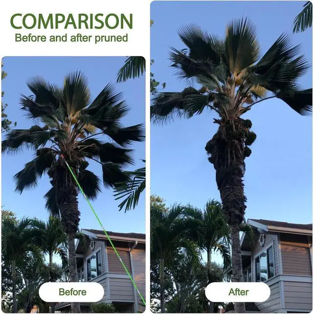 Alt view image 7 of 7 - Sturdy Pole Saws for Tree Trimming 27 Feet, Long Tree Pruner with Hand Saw and Blades Set, Extendable Tree Trimmer Branch Cutter Garden Tools Manual Pruning Loppers for Sawing and Shearing