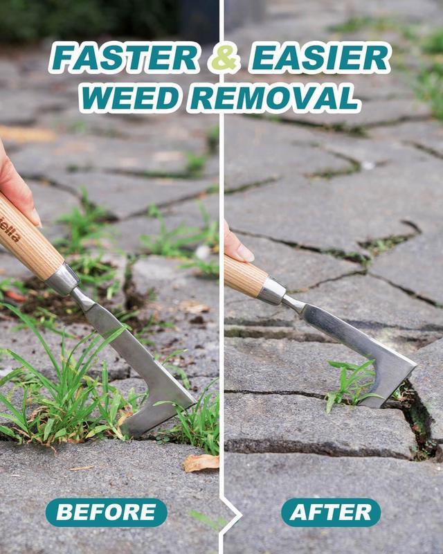 Alt view image 5 of 7 - Crack Weeder Crevice Weeding Tool for in Between Pavers Weed Removal Tool for Sidewalk Deck Paver Crack Weed Remover Cleaning Tool for Weeding Between Pavers Hand Weed Removal Hook
