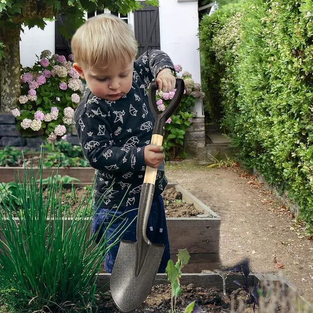 Alt view image 2 of 7 - Shovel for Digging 28-inch Small Round Shovel with D-Handle Kids Metal Beach ShovelCamp Shovel Garden Shovel,Gardening Tools Wooden Handle