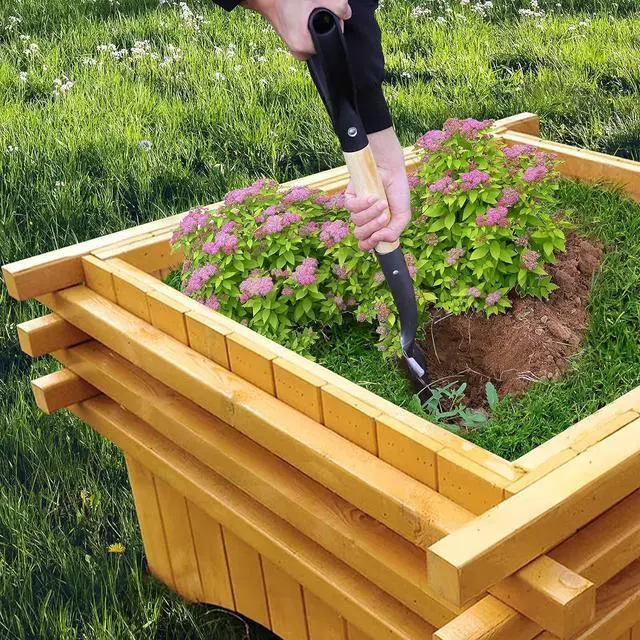 Alt view image 5 of 7 - Shovel for Digging 28-inch Small Round Shovel with D-Handle Kids Metal Beach ShovelCamp Shovel Garden Shovel,Gardening Tools Wooden Handle