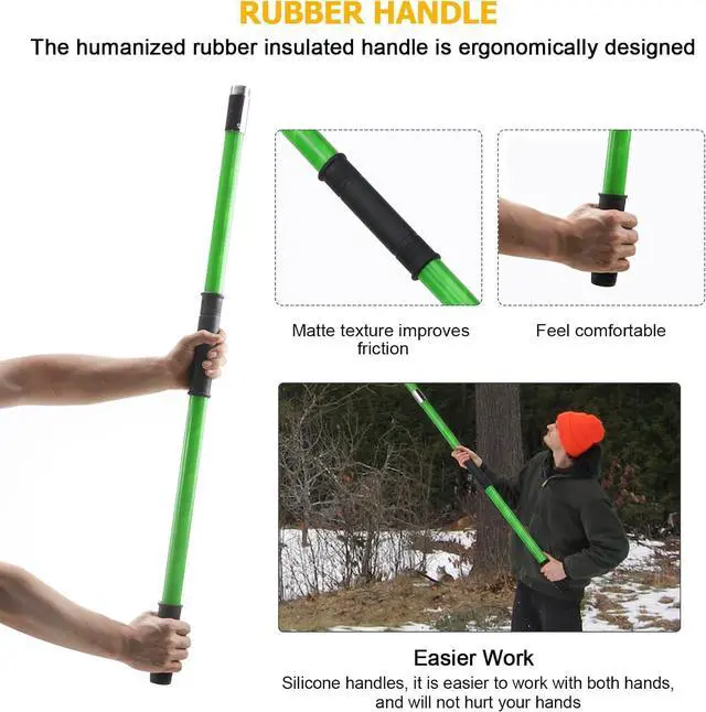 Alt view image 7 of 7 - 27 Feet Tree Pole Pruner Manual Branches Trimmer Tree Branch Garden Tools Loppers Hand Pole Saws Extendable Height Adustable System for Sawing and Shearing