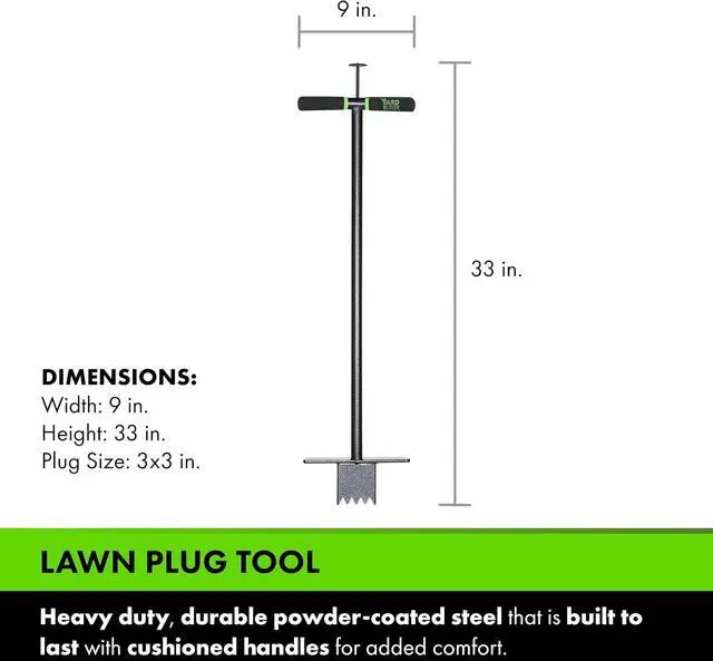 Alt view image 2 of 7 - Yard Butler Sod Plugger turf cutter and grass plug tool for zoysia, St. Augustine, fescue, or centipede grass transplanting & repair - ISP-33