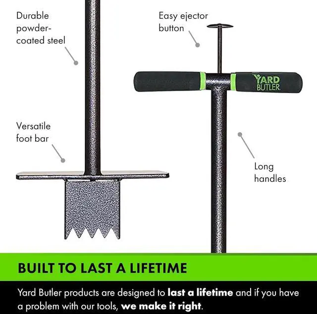 Alt view image 5 of 7 - Yard Butler Sod Plugger turf cutter and grass plug tool for zoysia, St. Augustine, fescue, or centipede grass transplanting & repair - ISP-33