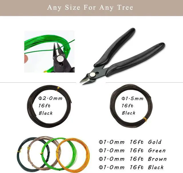 Alt view image 4 of 6 - Bonsai Tree Tools Kit, 22 PCs Bonsai Tools Set High Carbon Steel Trimming Tools Set Include Pruning Shears, Cutters, Training Wires, Bonsai Grooming Care Kit for Beginner Gardening Gifts