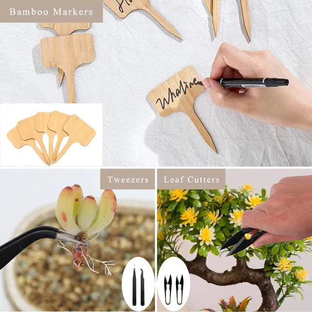 Alt view image 5 of 6 - Bonsai Tree Tools Kit, 22 PCs Bonsai Tools Set High Carbon Steel Trimming Tools Set Include Pruning Shears, Cutters, Training Wires, Bonsai Grooming Care Kit for Beginner Gardening Gifts