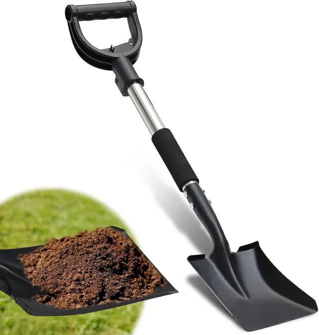 Main image of Flat Shovel, Garden Shovels for Transferring, 31 in Small Square Spade for Kids, Shovels for Sand Beach, Trenching, Digging, Landscaping, Short Gardening Tools with D-Handle Foam Grip
