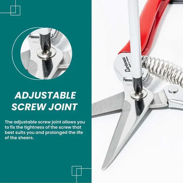 Alt view image 6 of 7 - Gardeness Pruning Shear Straight Pruning Snip 2PCS Stainless Steel Florist Scissors, Multi-Tasking Precision Hand Pruner Herb Snips Flower Clippers Bonsai Trimmers Ergonomic Handle Garden shear