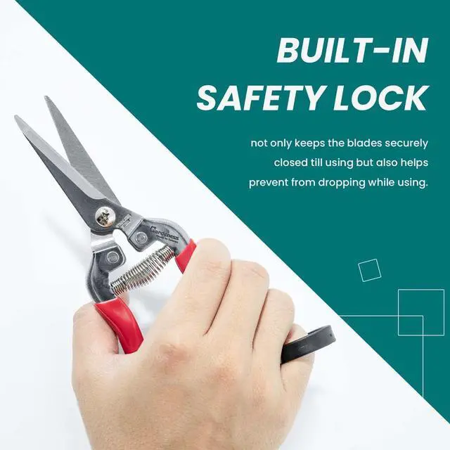 Alt view image 7 of 7 - Gardeness Pruning Shear Straight Pruning Snip 2PCS Stainless Steel Florist Scissors, Multi-Tasking Precision Hand Pruner Herb Snips Flower Clippers Bonsai Trimmers Ergonomic Handle Garden shear