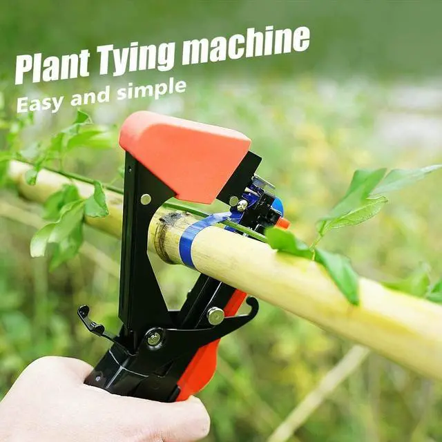 Alt view image 5 of 6 - Plant Tying Machine, Garden Tapetool Tapener Gun with 12 Rolls of Tape, 1 Box Staples and 1 Replacement Blade for Vegetables, Grape, Tomato, Cucumber, Pepper and Flower Planting (Red)