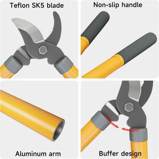 Alt view image 4 of 6 - AIRAJ 16 Small Garden Loppers for Tree Trimming | Branch Cutter with 1.5 Cutting Capacity | Loppers for Gardening | Tree Pruner | Branch Trimmer | Mini Pruning Shears