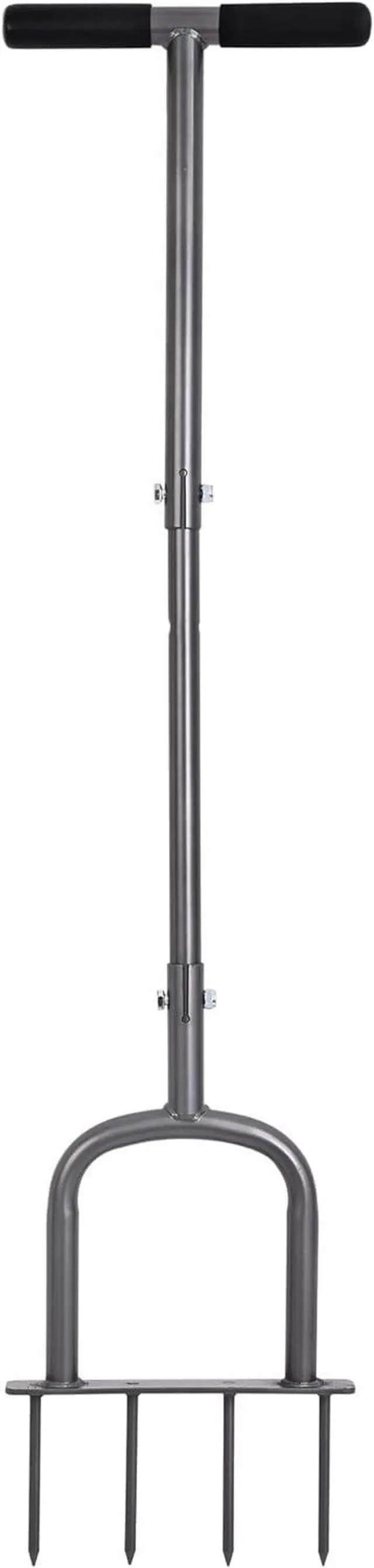 Main image of Height Adjustable Mannual Lawn Aerator for Compacted Soils and Lawns Hand Aerator with 4 Spike Aerator
