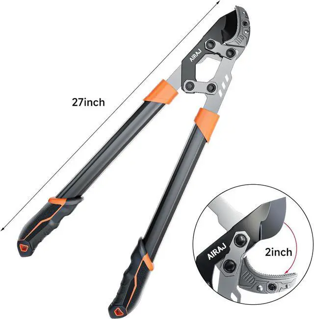 Alt view image 3 of 6 - AIRAJ 27 Anvil Loppers for Tree Trimming Heavy Duty with Compound Action | Tree Branch Cutter with 2 Inch Cutting Capacity | Chops Thick Branches Ease | Garden Lopper Pruning Shears Heavy Duty