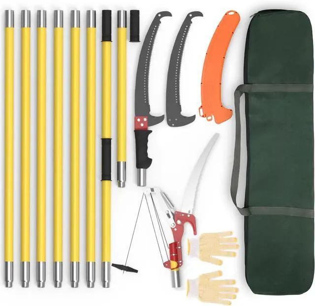 Main image of Pole Saws for Tree Trimming, 7.3-27 ft Extendable Tree Trimmers Long Handle Pruner, Sharp Steel Blade and Scissors High Branches Trimming, Tree Pruner, Tree Saw