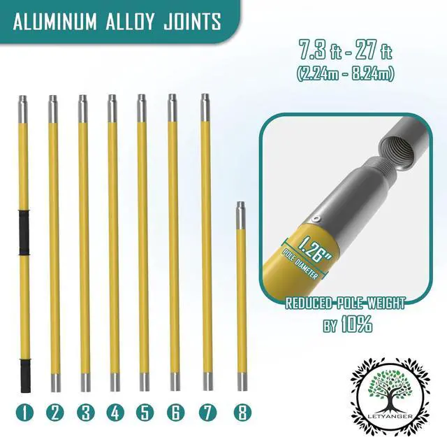 Alt view image 5 of 7 - Pole Saws for Tree Trimming, 7.3-27 ft Extendable Tree Trimmers Long Handle Pruner, Sharp Steel Blade and Scissors High Branches Trimming, Tree Pruner, Tree Saw